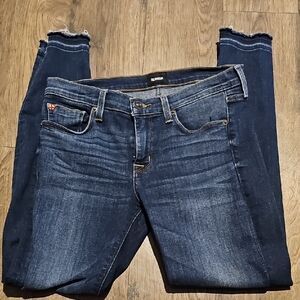 Hudson Jeans Dark Blue Skinny Stetch Women waist 28 Raw Hem